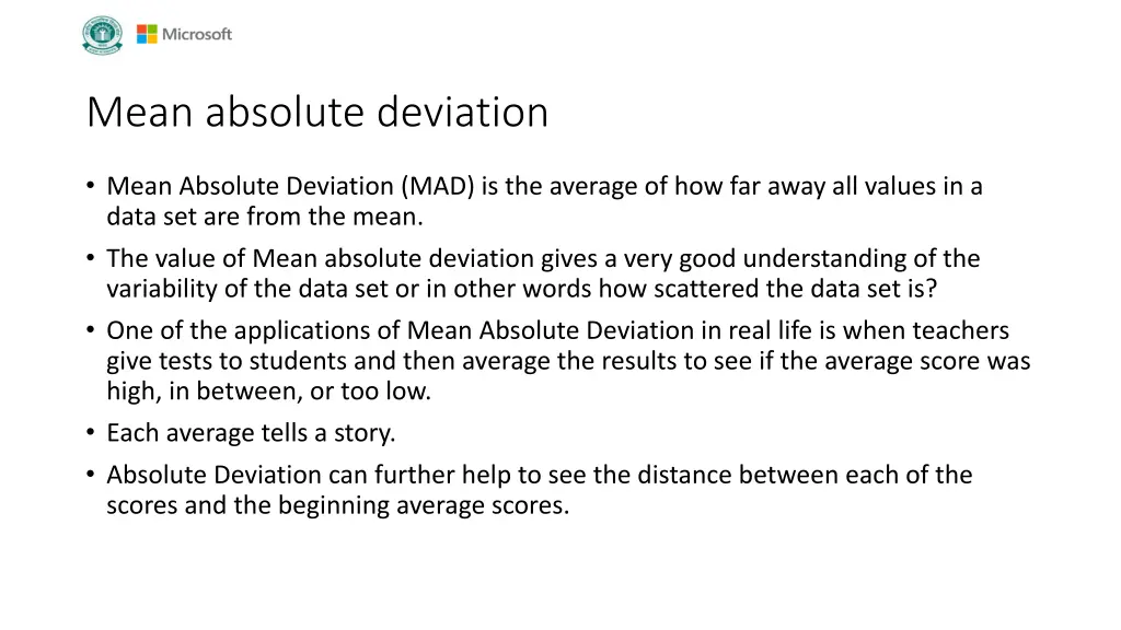 mean absolute deviation