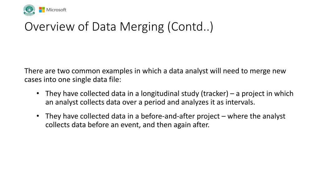 overview of data merging contd