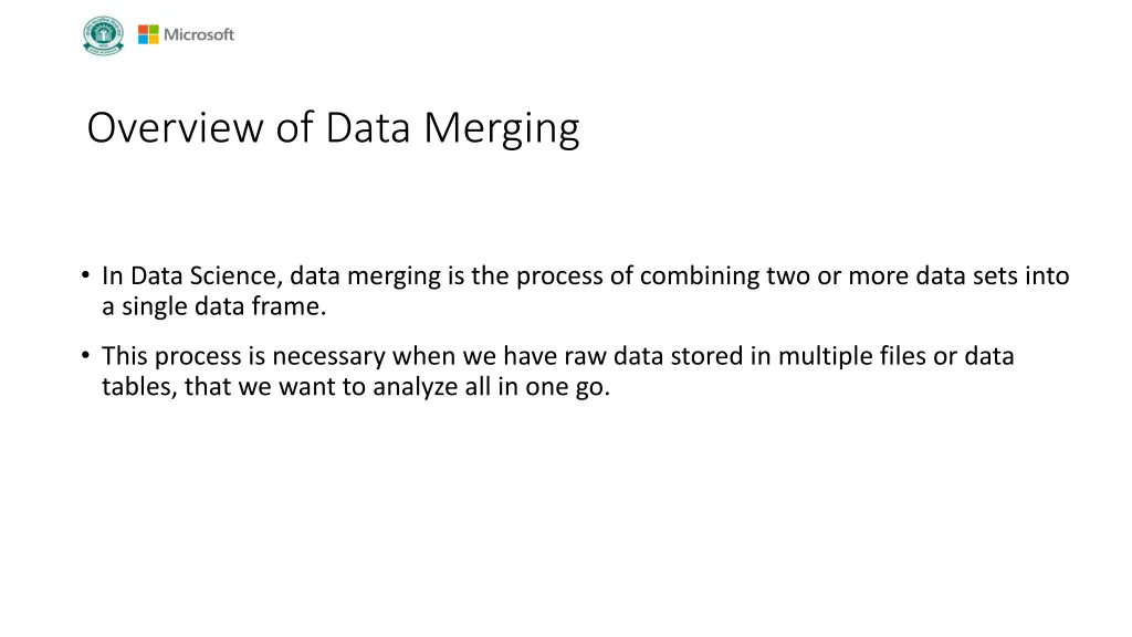 overview of data merging