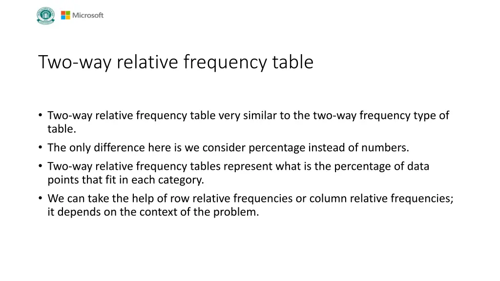 two way relative frequency table