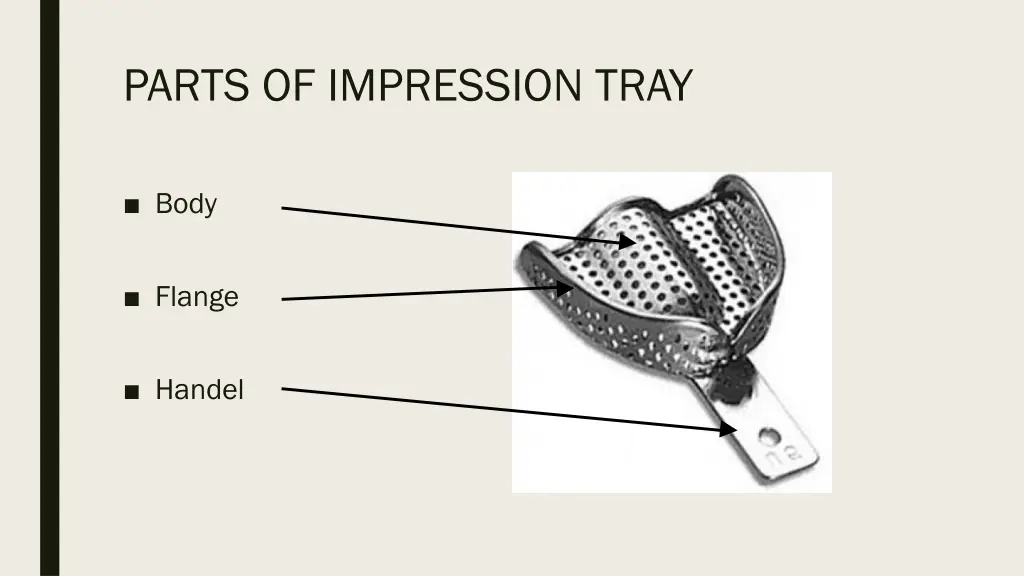 parts of impression tray