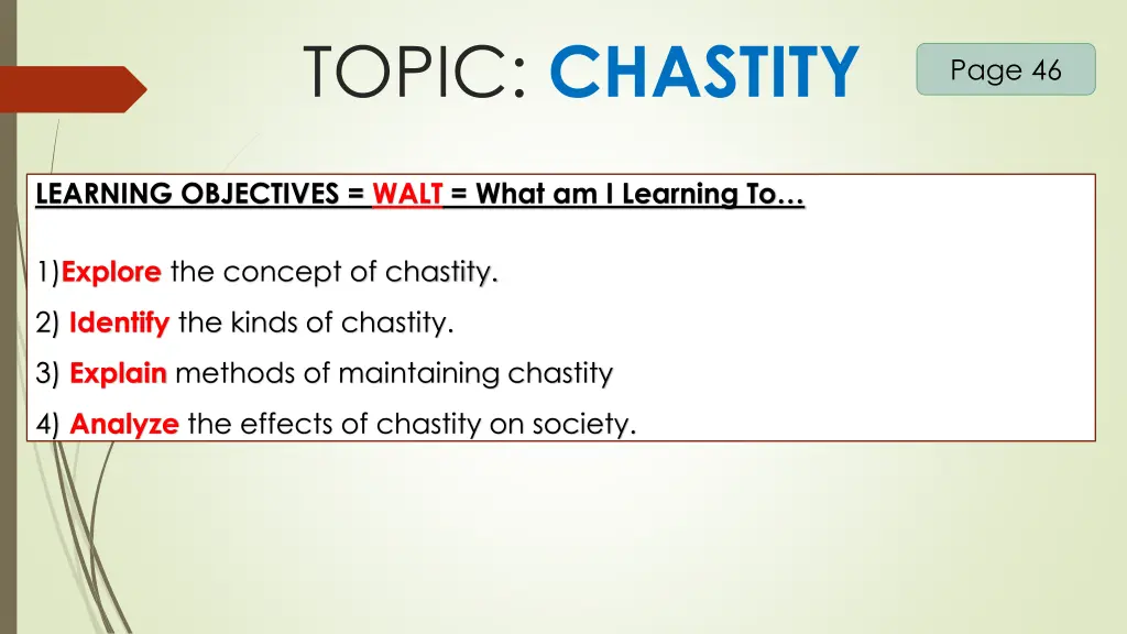 topic chastity