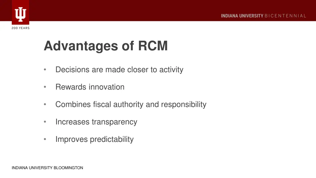 advantages of rcm