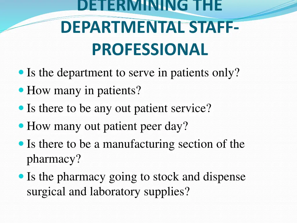 determining the departmental staff professional