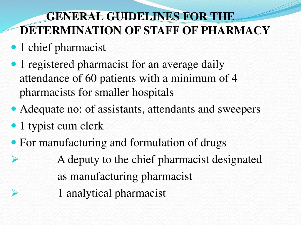 general guidelines for the determination of staff