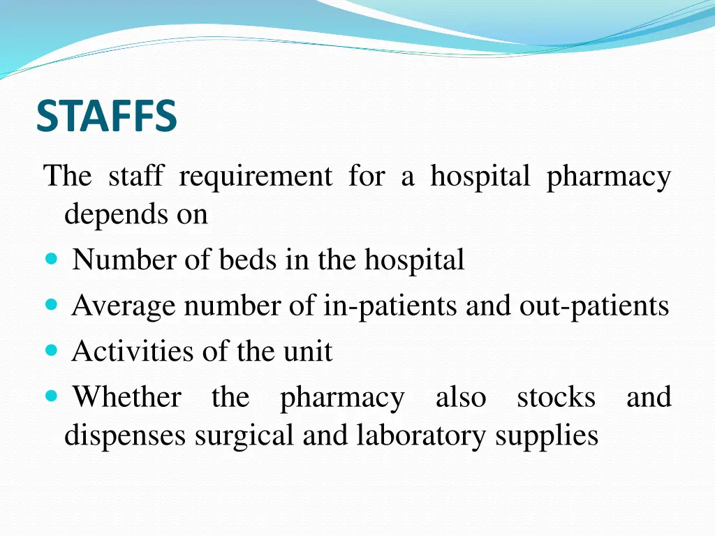 staffs the staff requirement for a hospital