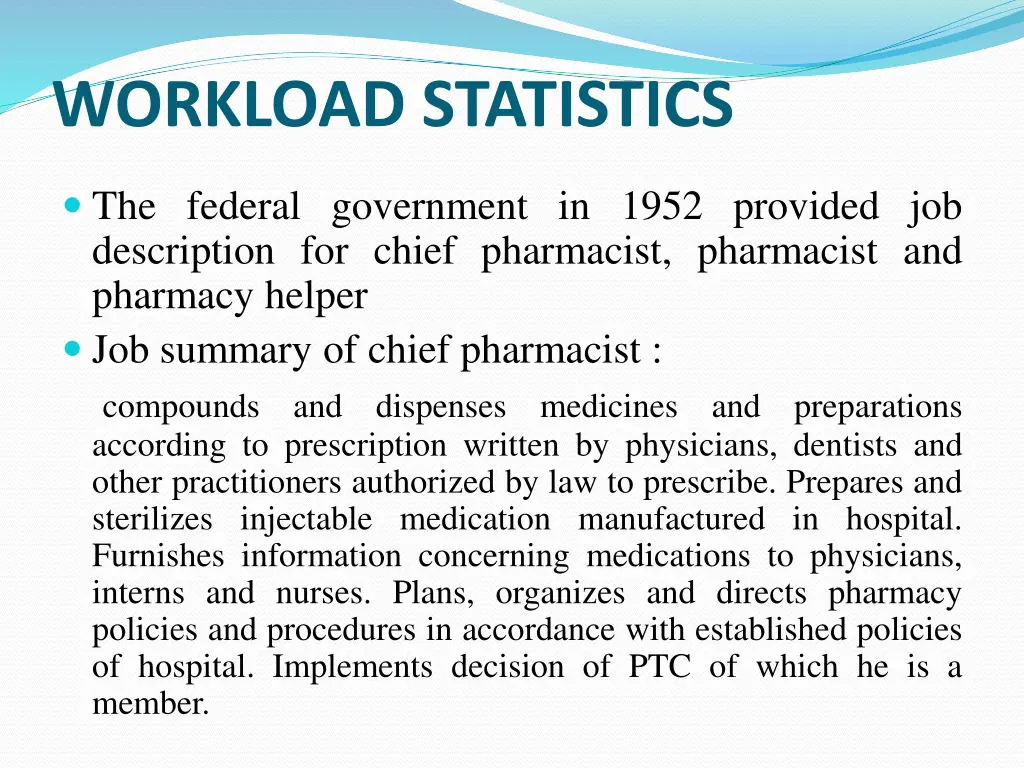 workload statistics