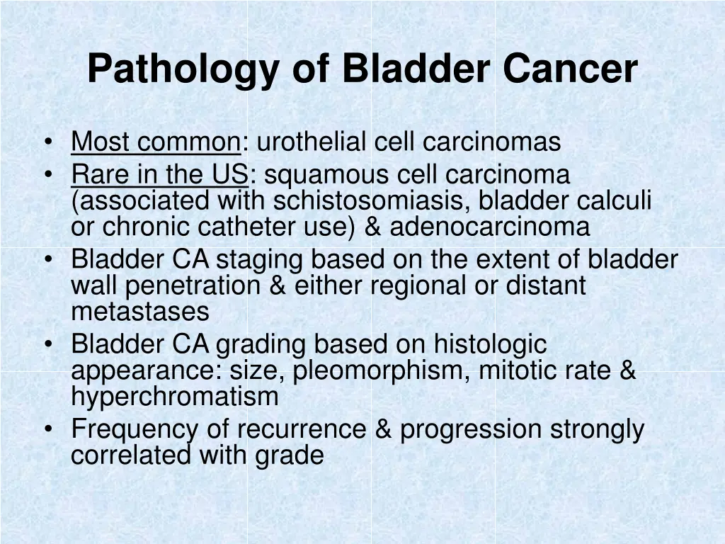 pathology of bladder cancer