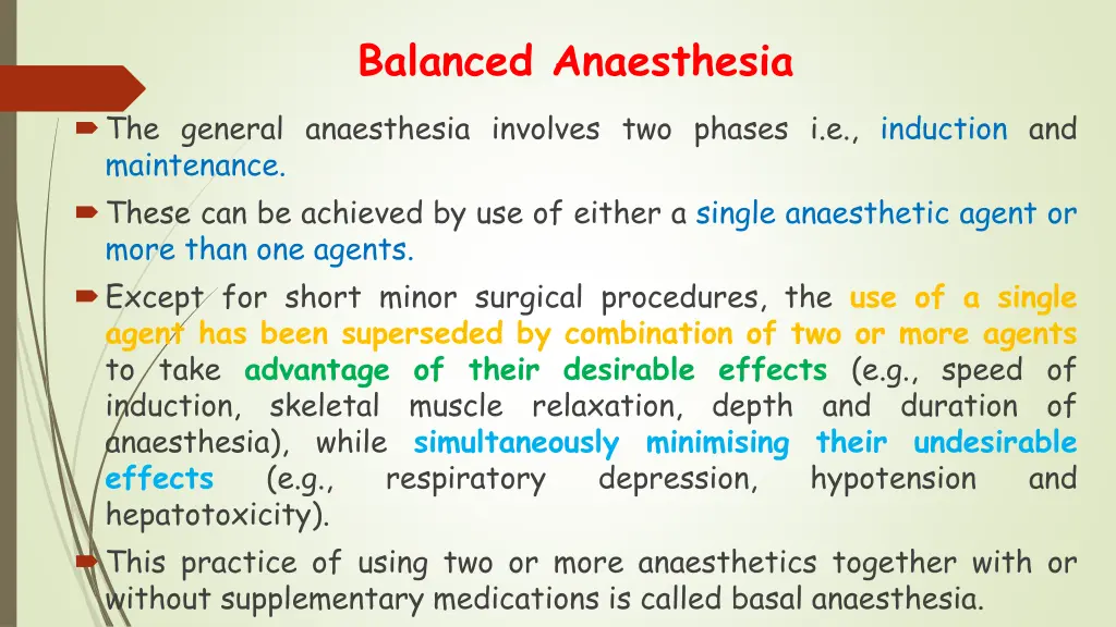 balanced anaesthesia