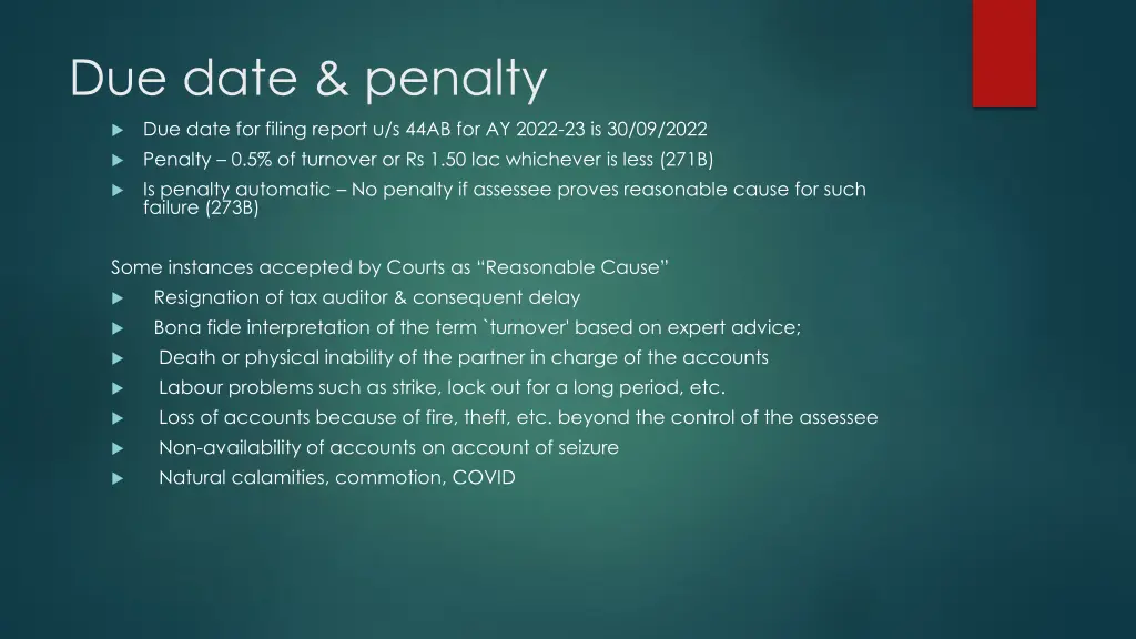 due date penalty