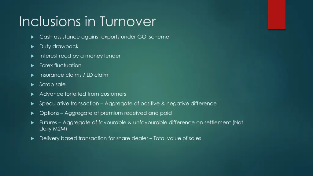 inclusions in turnover 1