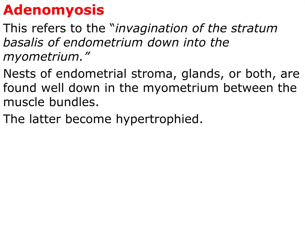 adenomyosis this refers to the invagination