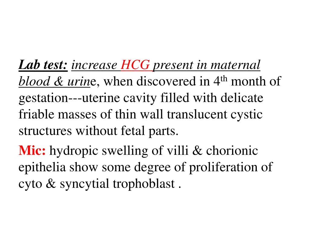 lab test increase hcg present in maternal blood