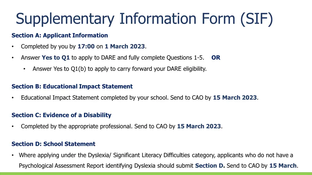 supplementary information form sif