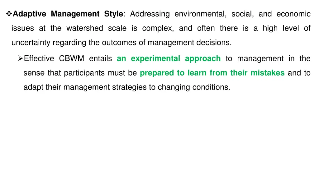 adaptive management style addressing