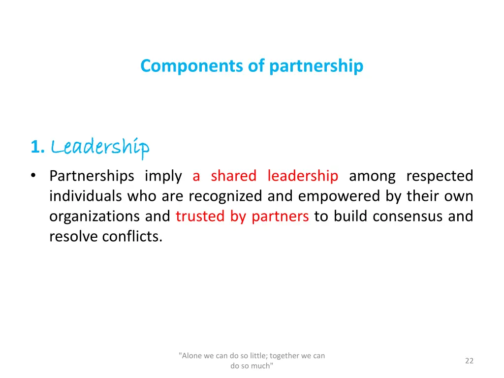 components of partnership