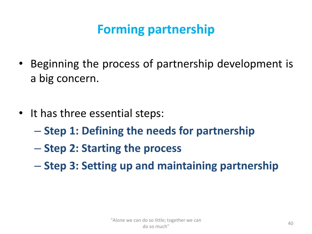 forming partnership