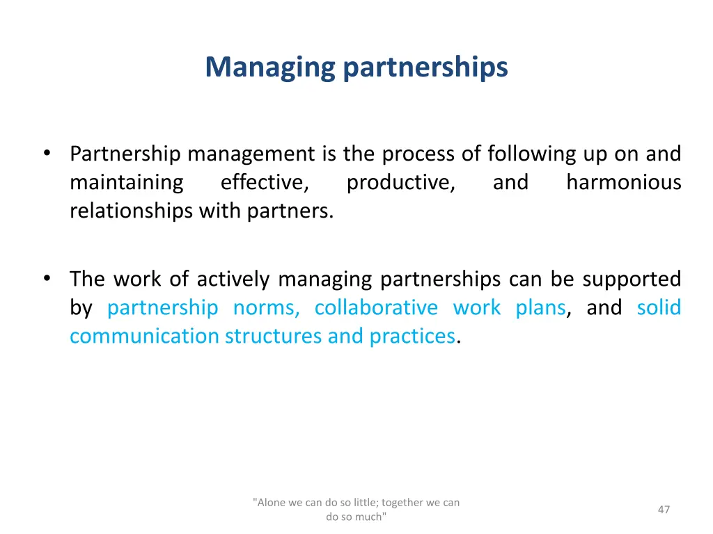 managing partnerships