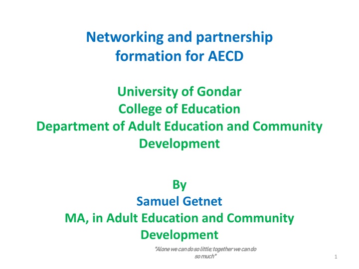 networking and partnership formation for aecd