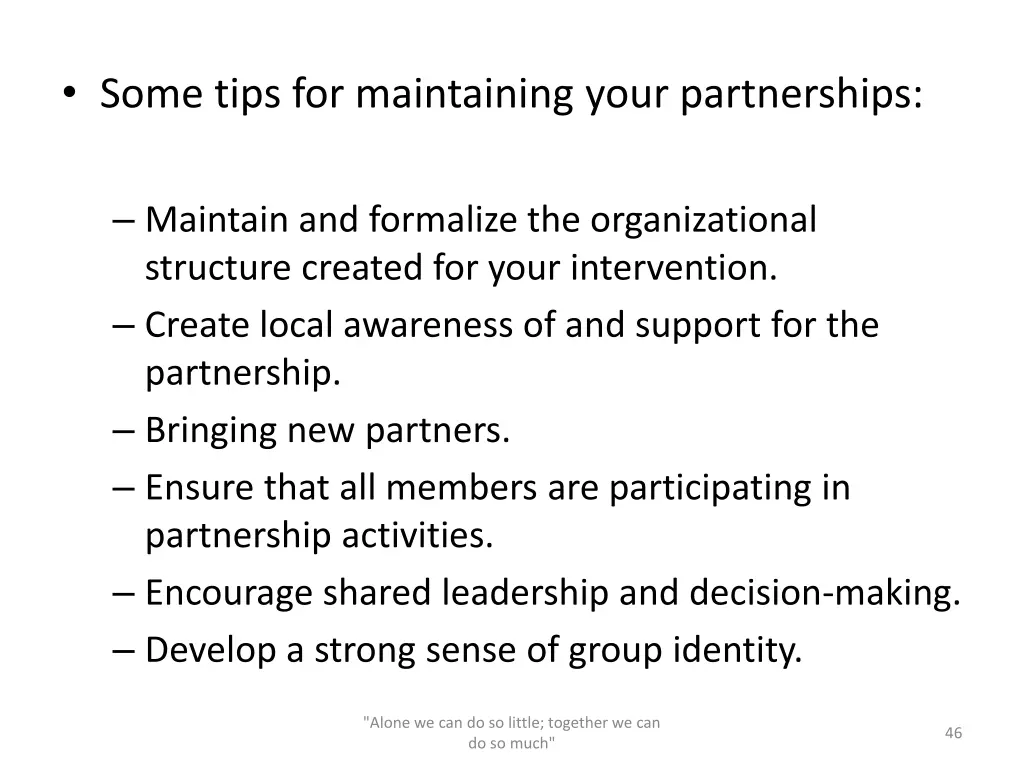 some tips for maintaining your partnerships