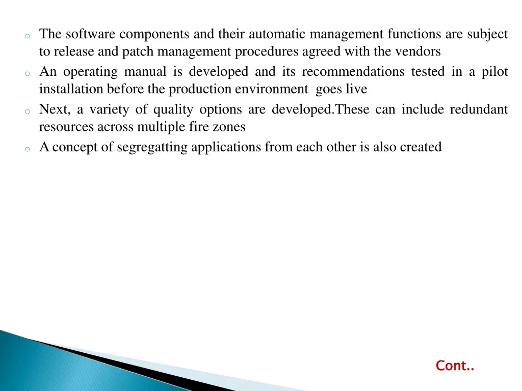 o the software components and their automatic