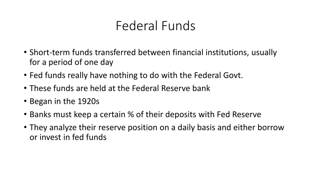 federal funds