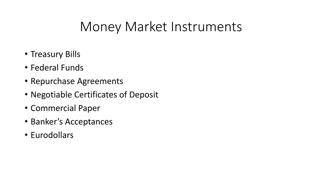 money market instruments