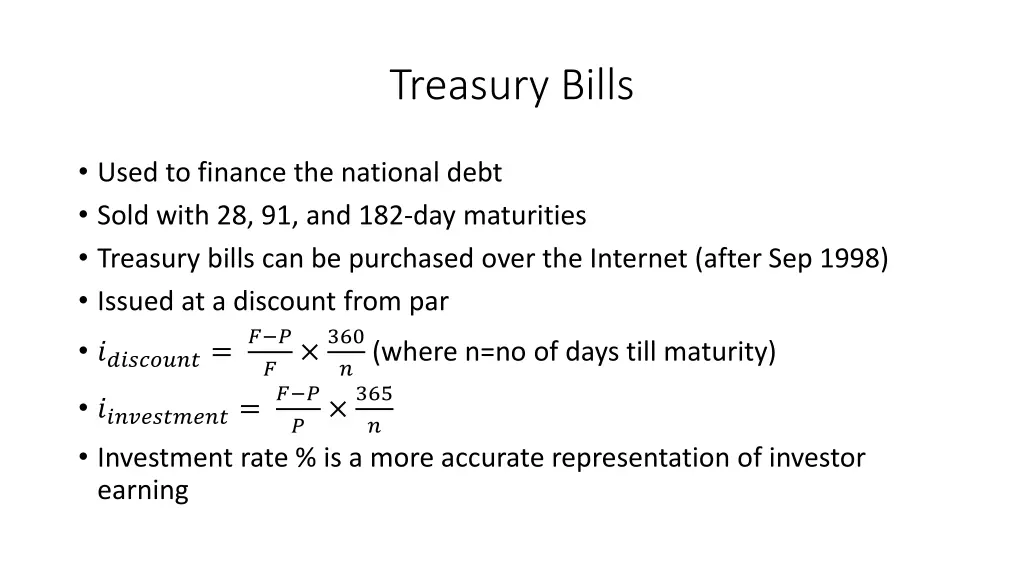 treasury bills