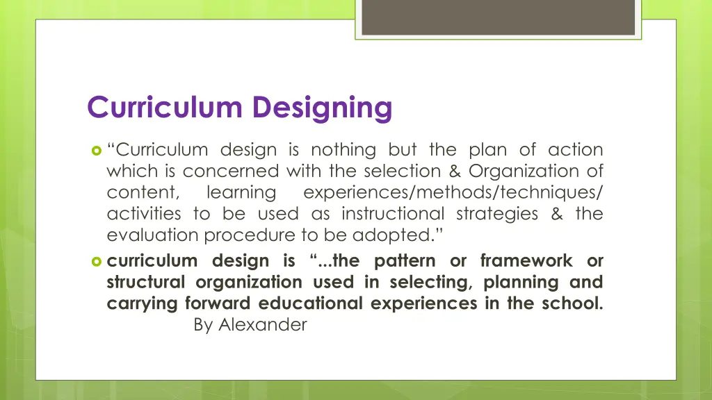 curriculum designing