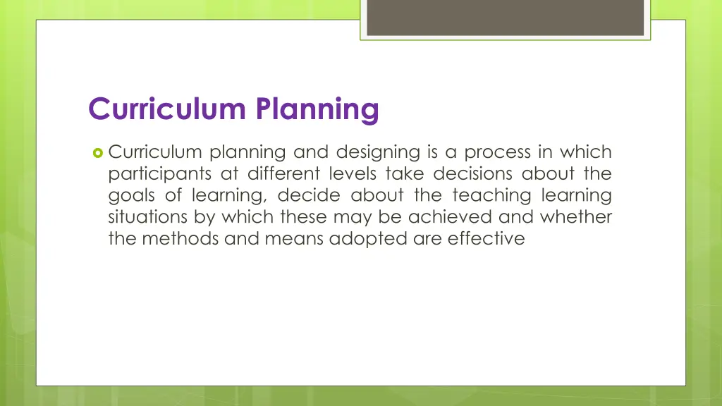 curriculum planning