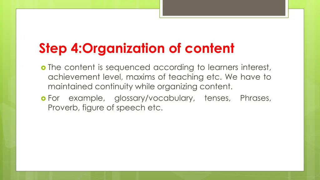 step 4 organization of content