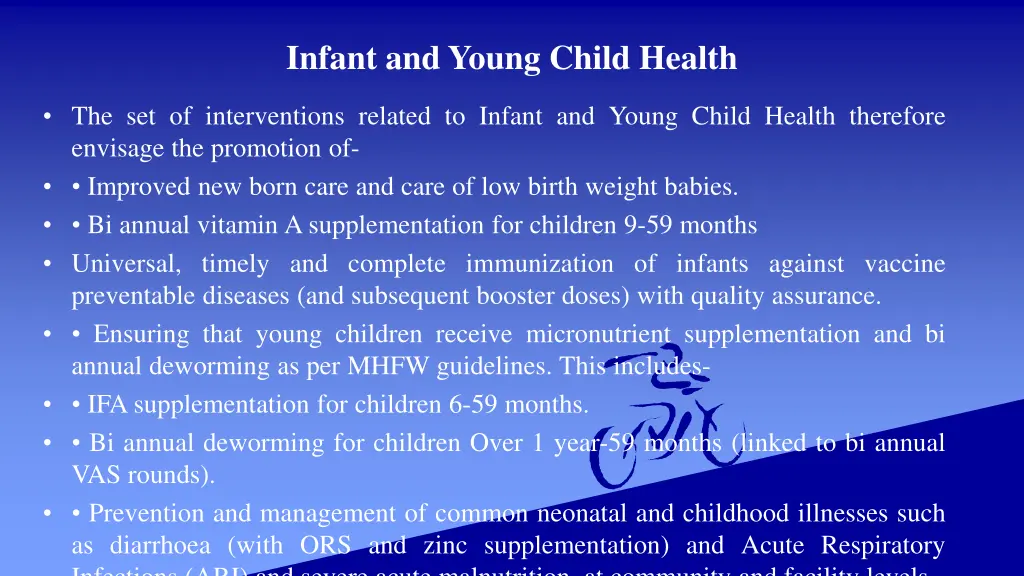 infant and young child health