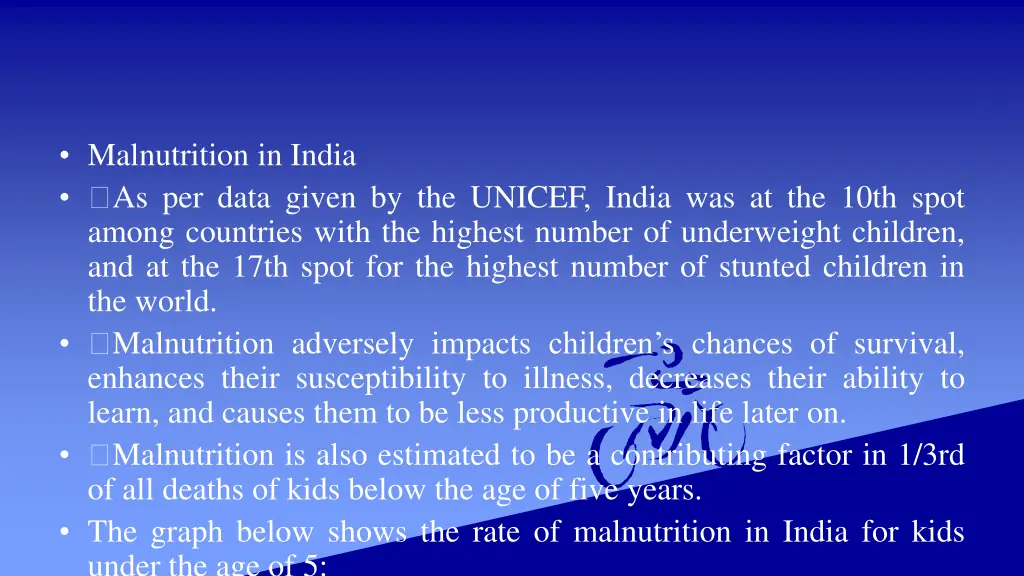 malnutrition in india as per data given