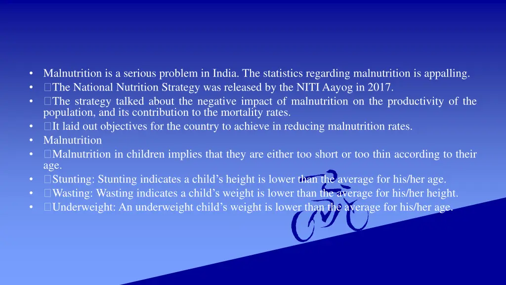 malnutrition is a serious problem in india