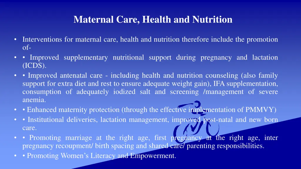 maternal care health and nutrition