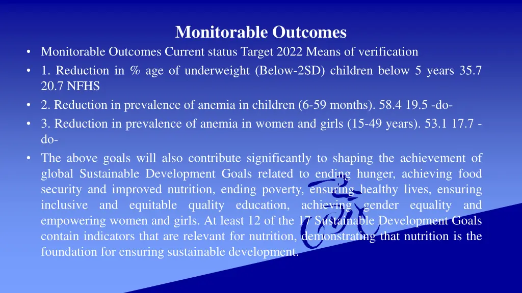 monitorable outcomes