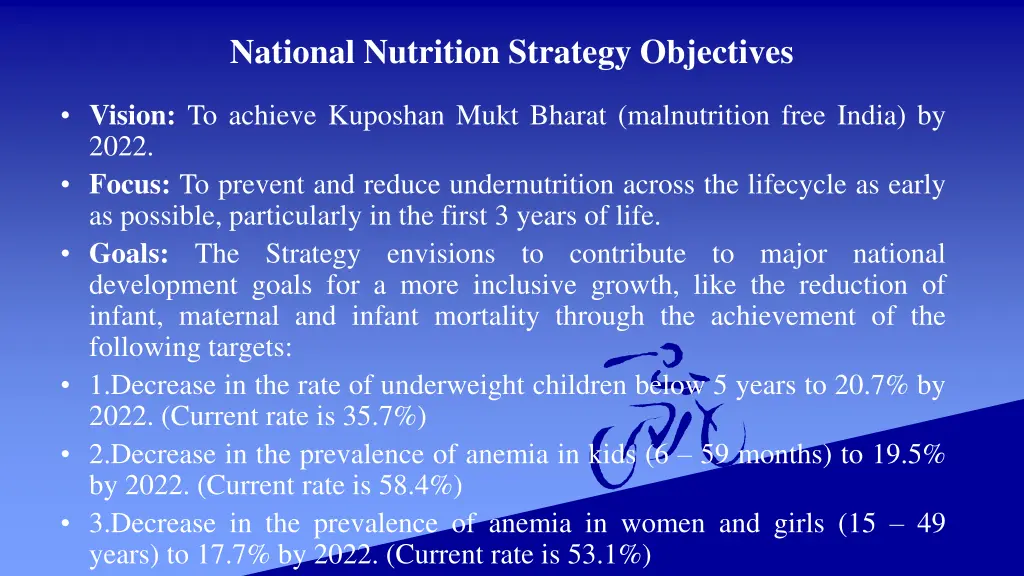 national nutrition strategy objectives