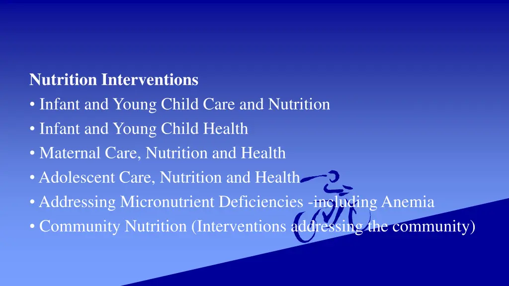 nutrition interventions infant and young child