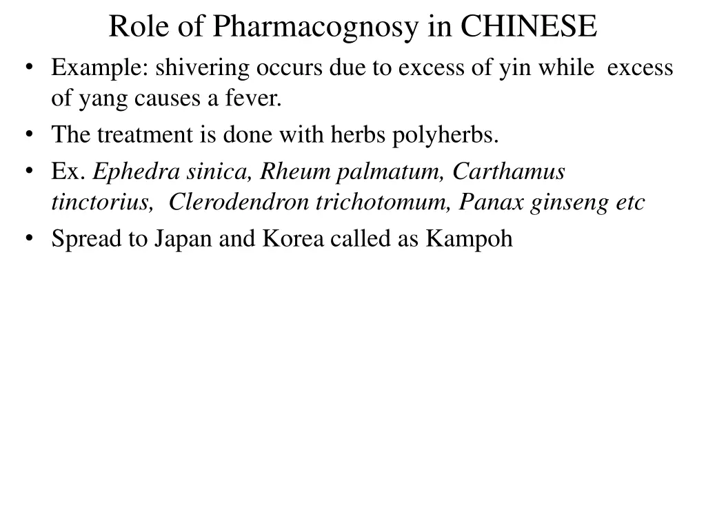 role of pharmacognosy in chinese example