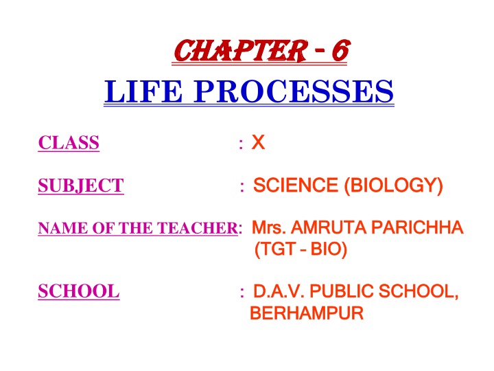 chapter chapter 6 6 life processes