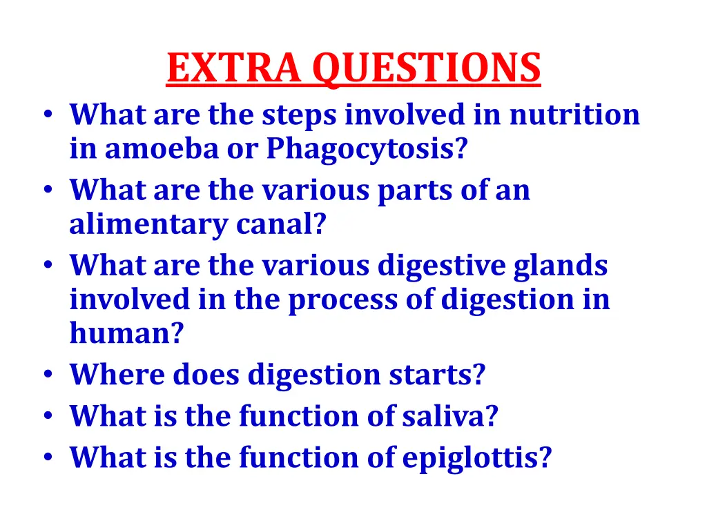 extra questions what are the steps involved