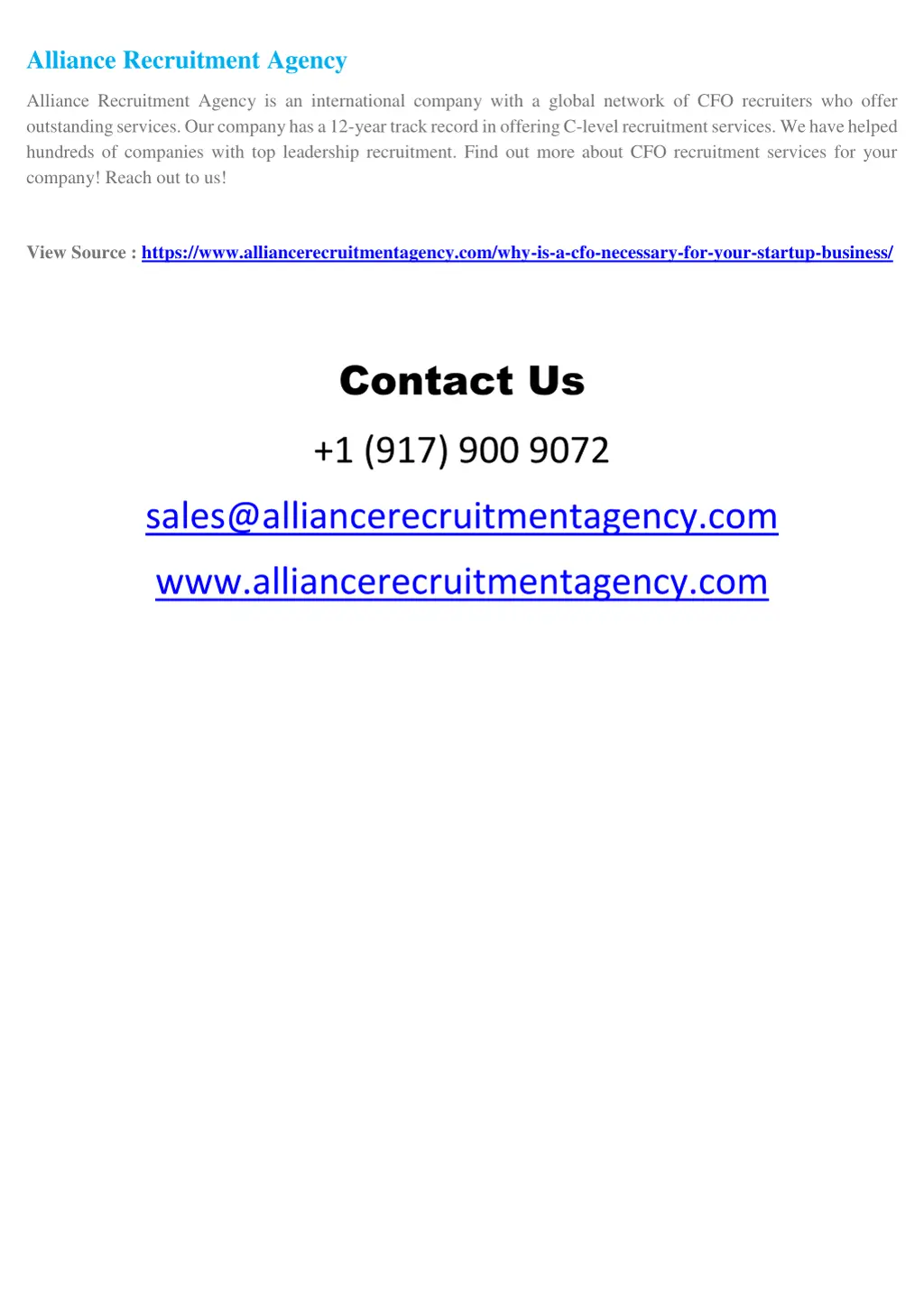 alliance recruitment agency