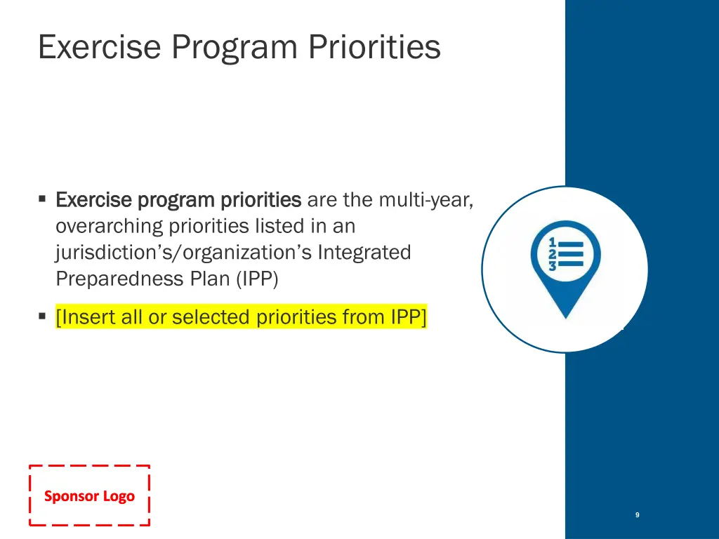 exercise program priorities