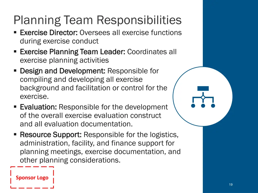 planning team responsibilities exercise director