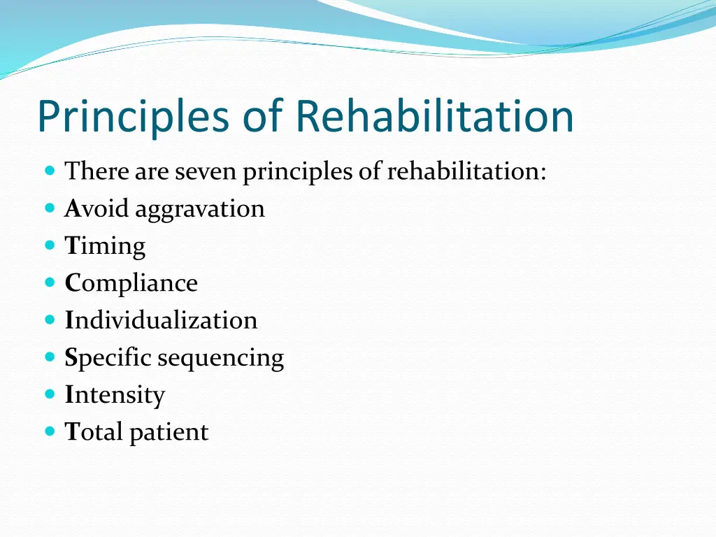 principles of rehabilitation 1