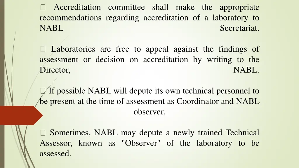 accreditation committee shall make