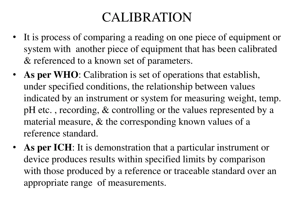 calibration