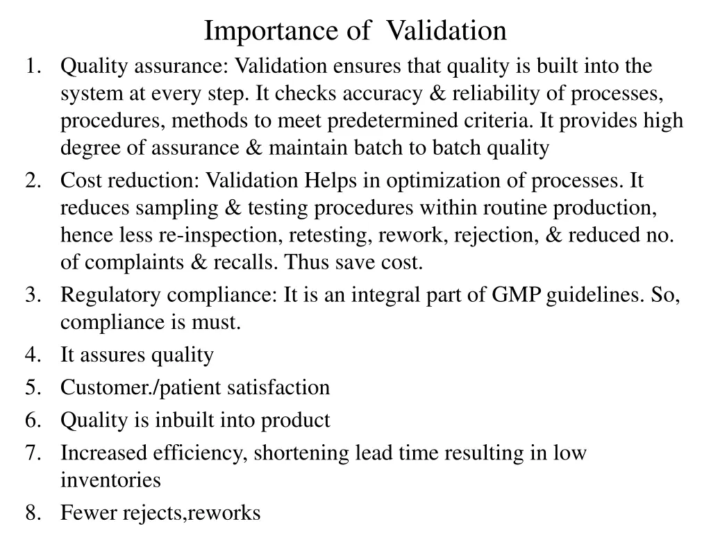 importance of validation