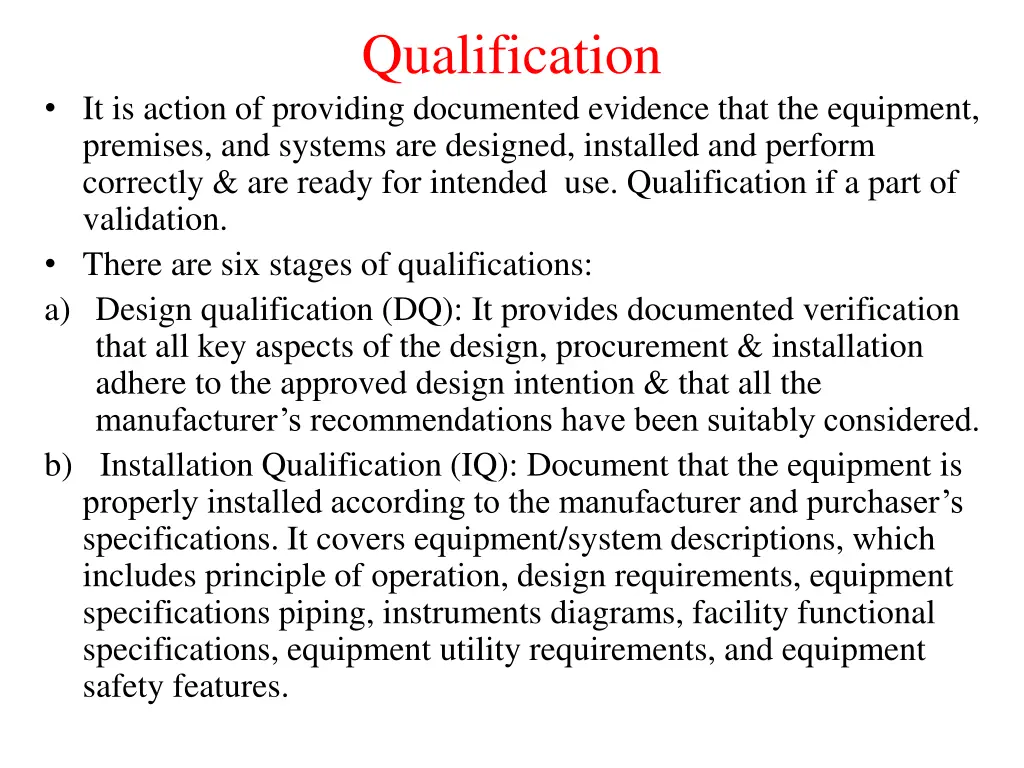 qualification