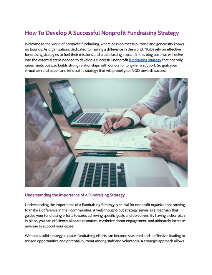 how to develop a successful nonprofit fundraising